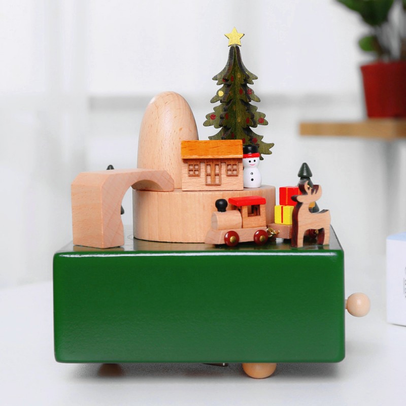 wooden music box with Christmas shape
