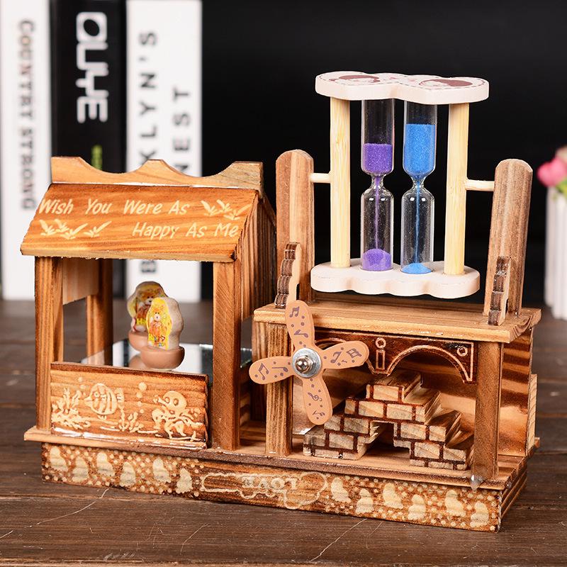 wooden music box like house